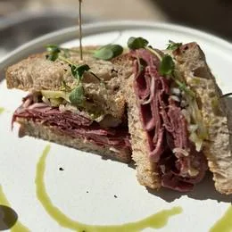 “Reuben” pastrami sandwich